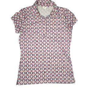 Daily Sports Women's Golf Polo Red ILLUSIONS Breeze Cap Sleeve Mesh  Shirt